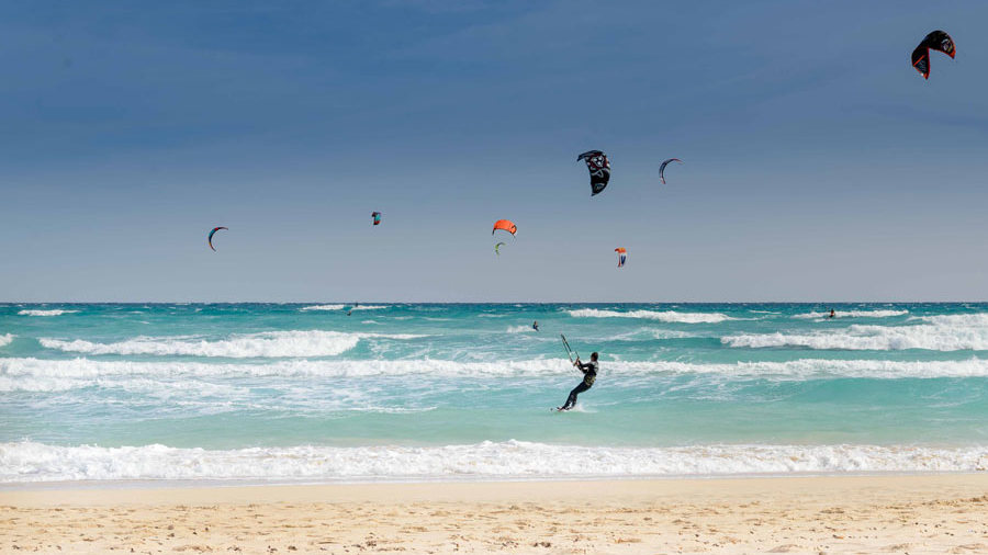 Kitesurfer bei Corralejo