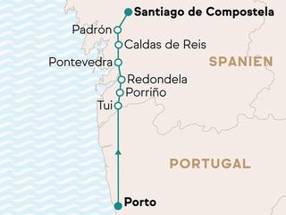 Wandern auf dem Jakobsweg: Camino Portugués ab Tui (Zielflughafen Porto) (tr)