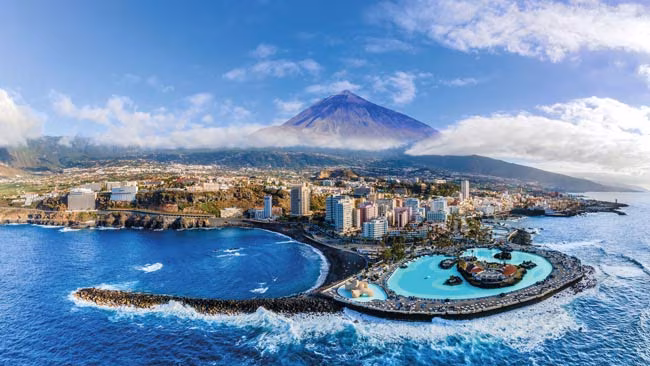 Ansicht auf Puerto De La Cruz, Teneriffa, Kanarische Inseln, Spanien