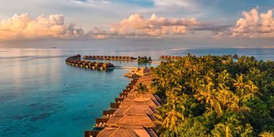 Luftaufnahme Des Luxusresorts auf den Malediven