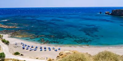 Strand in Rethymno auf Kreta, Griechenland
