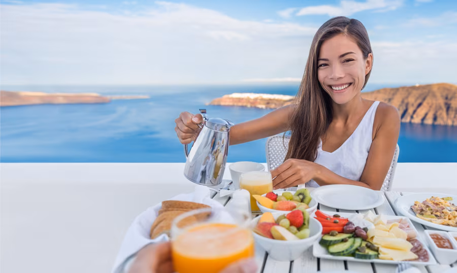Frau Griechisches Essen