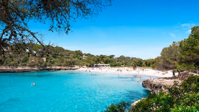 Cala Mondrago Badebucht auf Mallorca, Balearen, Spanien