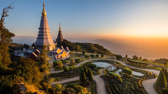 Königliche Pagoden Tempel im Inthanon Nationalpark in Chiang Mai, Thailand