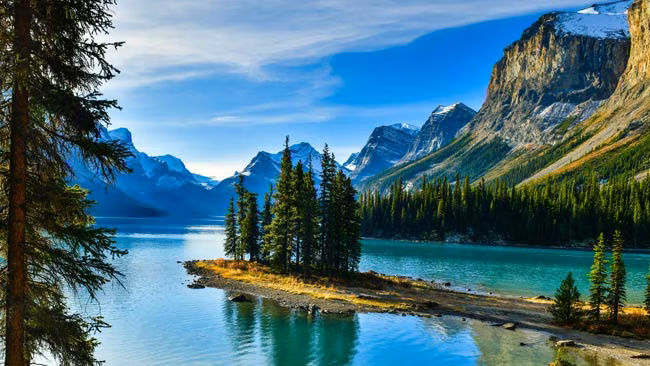 Kanada, Spirit Island im Maligne Lake im Jasper Nationalpark