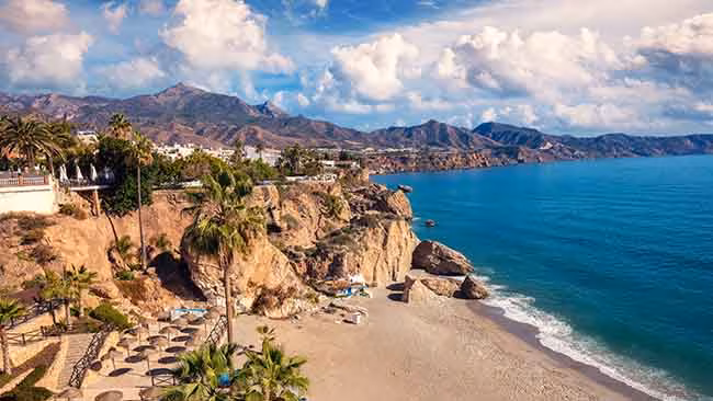 Spanien Costa Del Sol, Bucht mit Strand