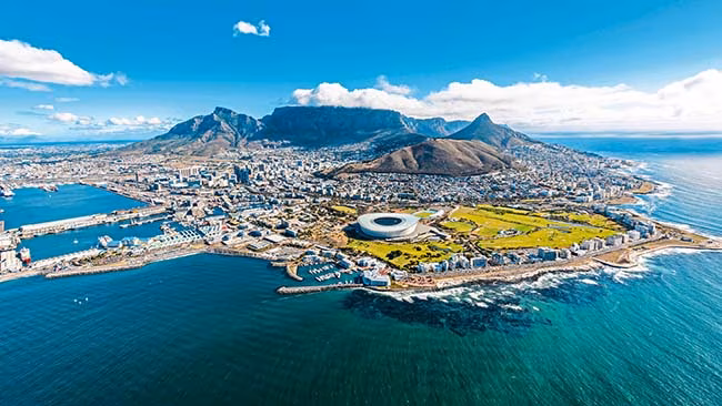 Südafrika Kapstadt, Luftaufnahme mit Blick auf Stadt