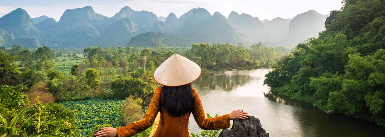 Vietnam Frau in Tropischer Landschaft