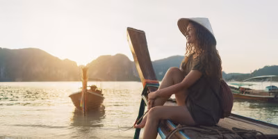 Thailand Frau auf Boot