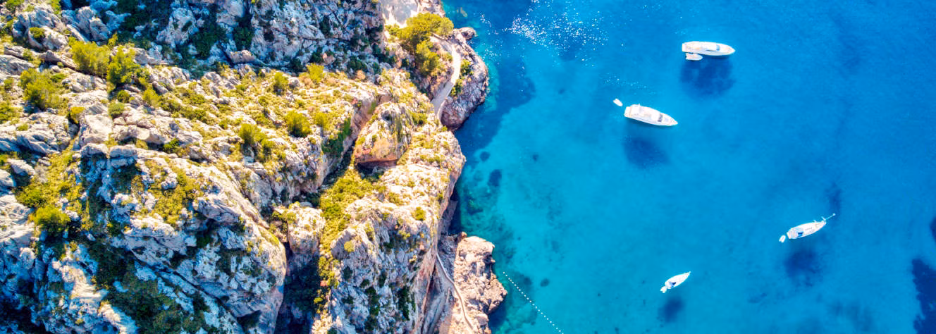 Mallorca Felsen Strand Boote