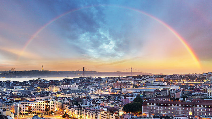 portugal regenbogen lissabon portugal regenbogen lissabon