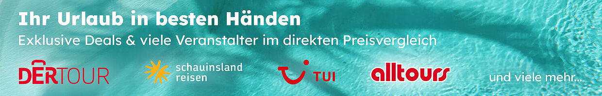 Ihr Urlaub in besten Händen, Banner mit Reiseveranstalter Logos