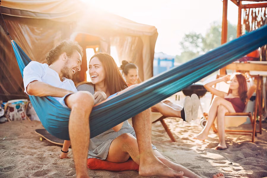 Paar Hängematte Camping
