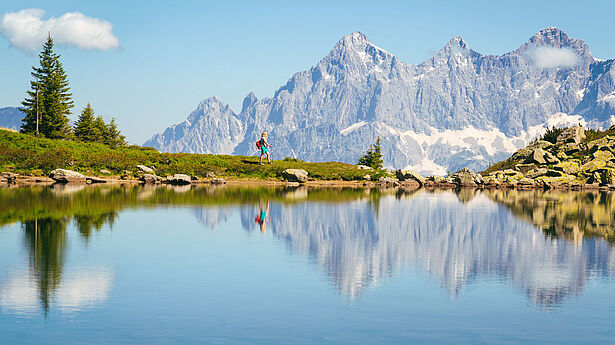 Steiermark Spiegelsee Berge wandern