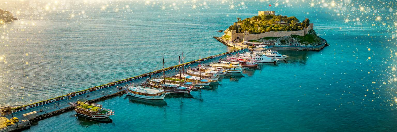 Türkei, Hafen mit Booten, Header Desktop