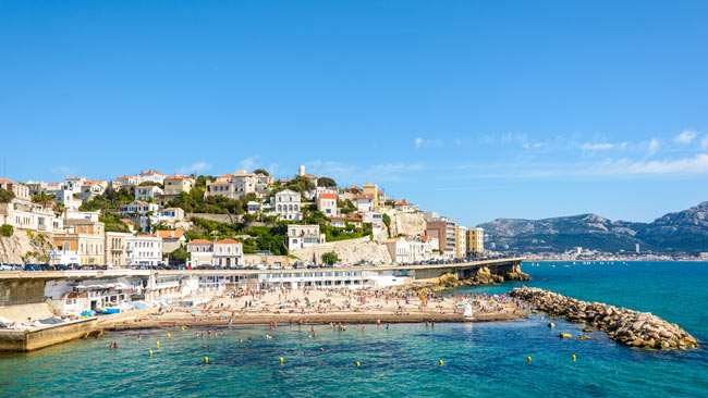 Badebucht, Prophet Strand in Marseille, Frankreich