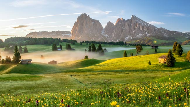Italien - Südtirol, Seiser Alm in den Dolomiten Gebirge