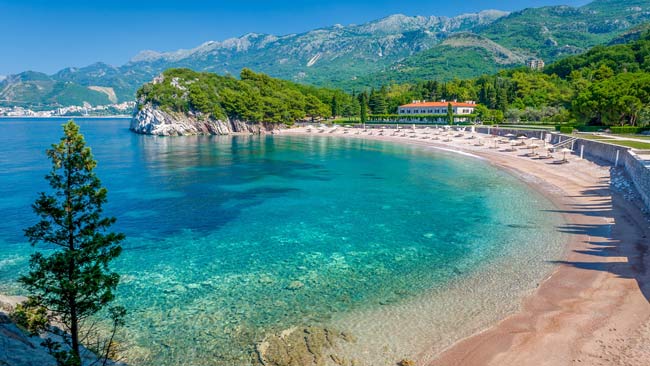 Sveti Stefan Strand, Budva, Montenegro