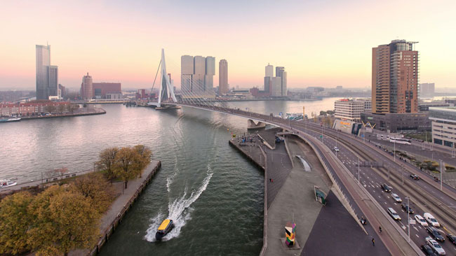 Erasmusbrücke über Fluss Maas in Rotterdam, Niederlande