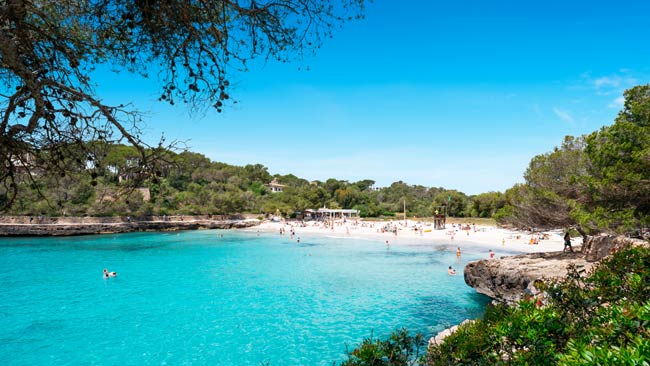 Cala Mondrago Badebucht auf Mallorca, Balearen, Spanien