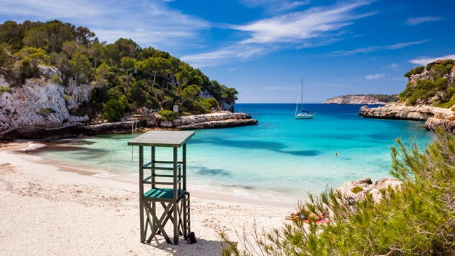 Spanien - Mallorca, Bucht in Santanyi, Strandabschnitt