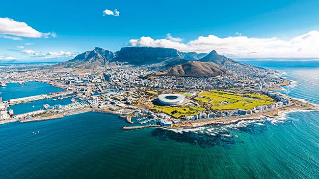 Südafrika Kapstadt, Luftaufnahme mit Blick auf Stadt