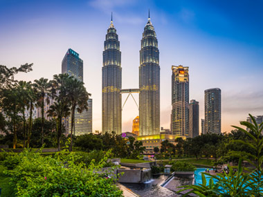 KLCC Park Petronas Twin Türme in Kuala Lumpur, Malaysia