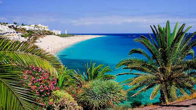 Kanaren - Fuerteventura, Blick auf Strand und Meer