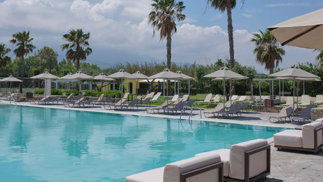 Poolbereich im Atlantica Thalassa Hotel auf Kos, Griechenland