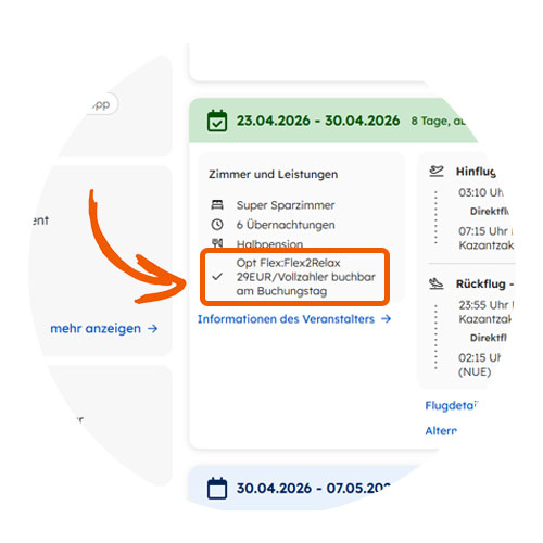 Ansicht der Flexoption am Angebot