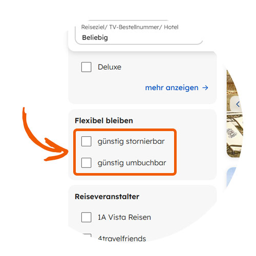 Flexoptionen filtern