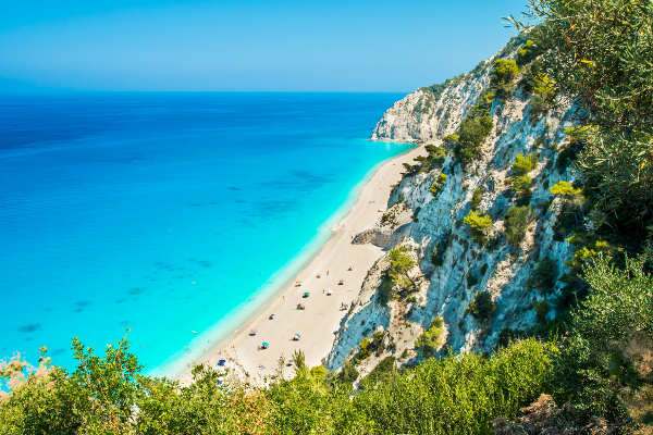 Griechenland Bucht mit Meer und Sonnenschein Griechenland Bucht Meer