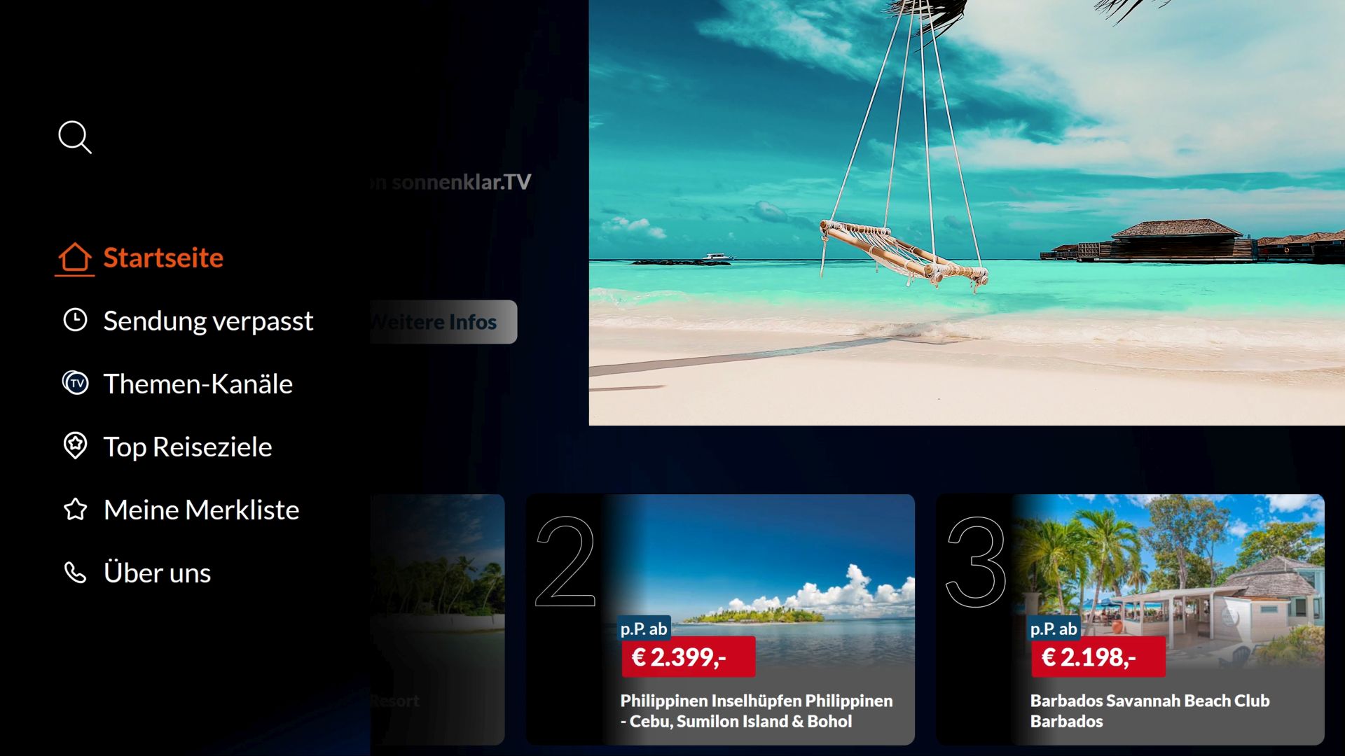 Neue App-etizer für Urlaubshungrige auf sonnenklar.TV+