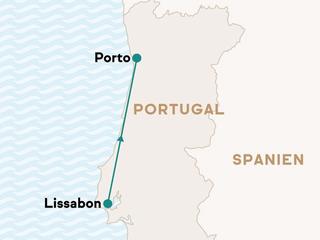 Städtekombination Lissabon und Porto mit dem Zug (tr)